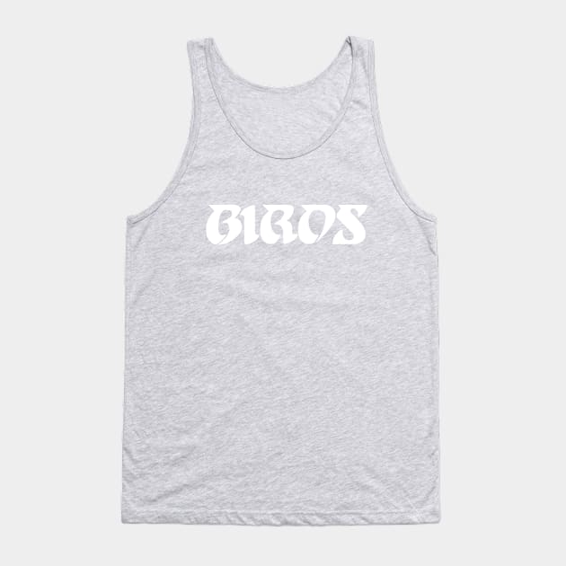 Birds, Retro Script - Green Tank Top by KFig21